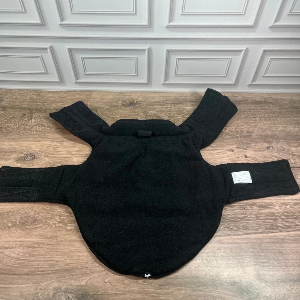 Hotel Doggy Puffer Vest Red Bone Print Fleece Lined Size Small